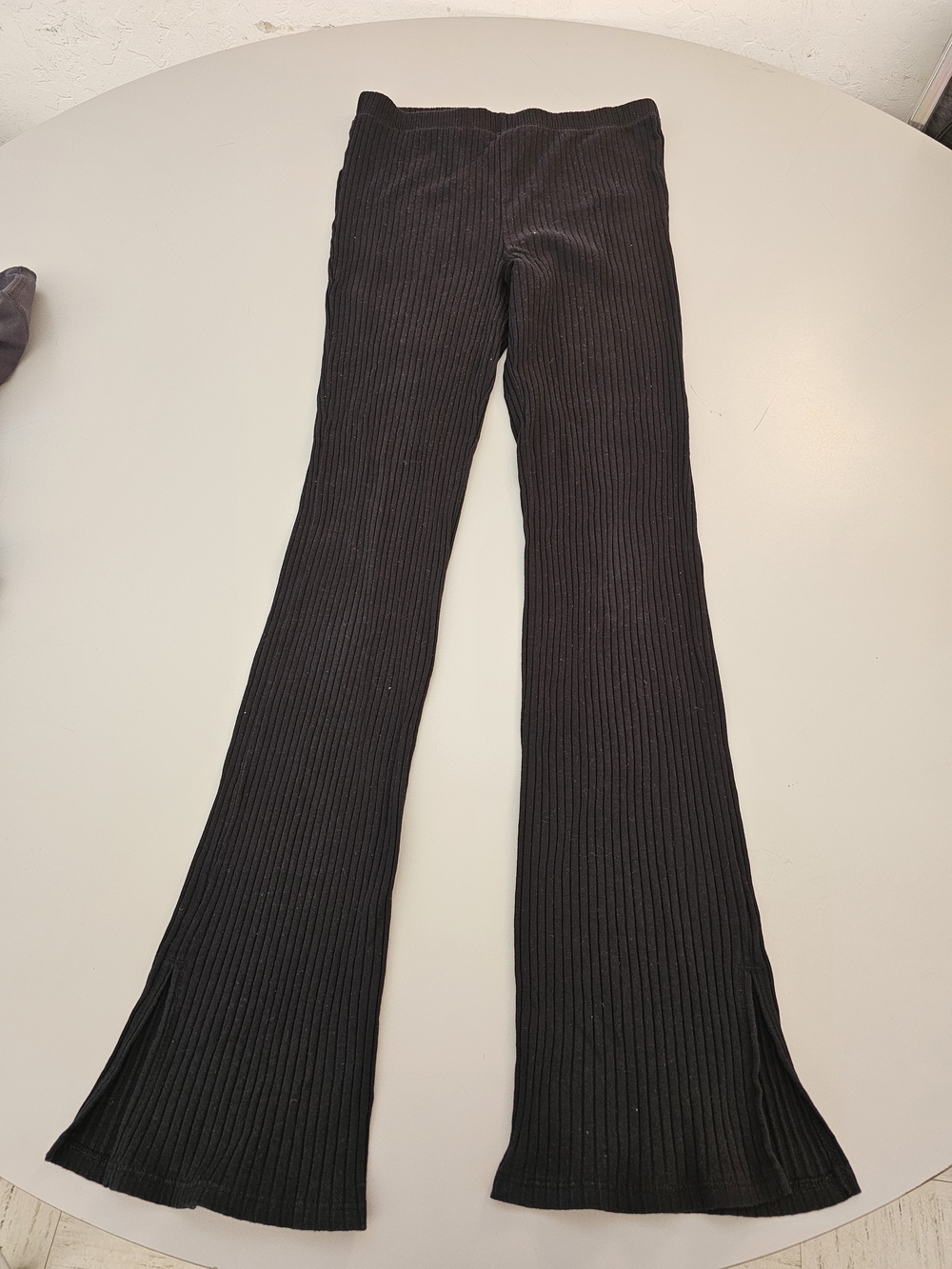 Epic Threads Black Ribbed Flare Knit Pants